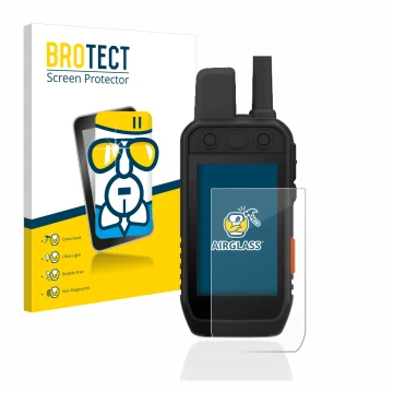 Vorderseite einer Produktverpackung mit dem Markenlogo BROTECT. Daneben ist das Gerät Garmin Alpha 200 K mit dem zugehörigen D