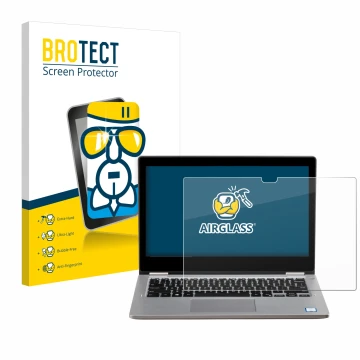 Vorderseite einer Produktverpackung mit dem Markenlogo BROTECT. Daneben ist das Gerät Dell Latitude 3310 2-in-1 mit dem zugehö
