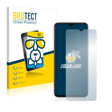 Vorderseite einer Produktverpackung mit dem Markenlogo BROTECT. Daneben ist das Gerät Oppo A15 mit dem zugehörigen Displayschu