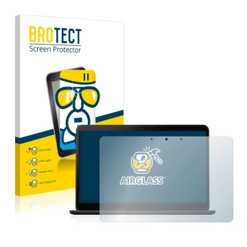 Vorderseite einer Produktverpackung mit dem Markenlogo BROTECT. Daneben ist das Gerät Google Pixelbook Go 13.3