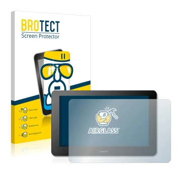 Vorderseite einer Produktverpackung mit dem Markenlogo BROTECT. Daneben ist das Gerät Wacom One Creative Pen Display mit dem z