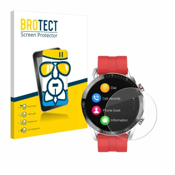 Vorderseite einer Produktverpackung mit dem Markenlogo BROTECT. Daneben ist das Gerät Gentleman Smartwatch mit dem zugehörigen