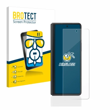 Vorderseite einer Produktverpackung mit dem Markenlogo BROTECT. Daneben ist das Gerät Samsung Galaxy Z Fold 3 5G mit dem zugeh