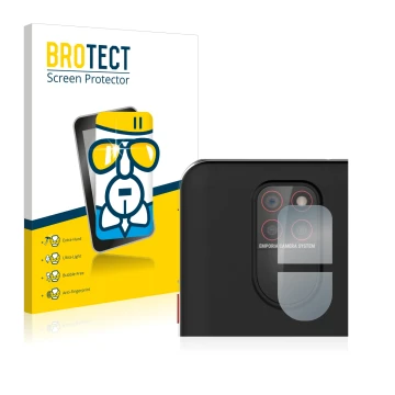 Vorderseite einer Produktverpackung mit dem Markenlogo BROTECT. Daneben ist das Gerät Emporia Smart 5 (NUR Kameraschutz) mit d