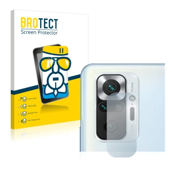 Vorderseite einer Produktverpackung mit dem Markenlogo BROTECT. Daneben ist das Gerät Xiaomi Redmi Note 10S (NUR Kameraschutz)