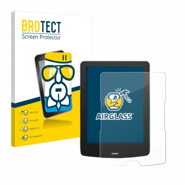 Vorderseite einer Produktverpackung mit dem Markenlogo BROTECT. Daneben ist das Gerät inkBOOK Calypso Plus mit dem zugehörigen