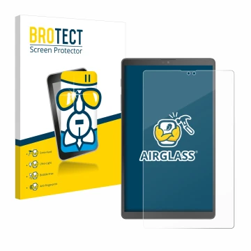 Vorderseite einer Produktverpackung mit dem Markenlogo BROTECT. Daneben ist das Gerät Samsung Galaxy Tab A7 Lite Wi-Fi 2021 (H
