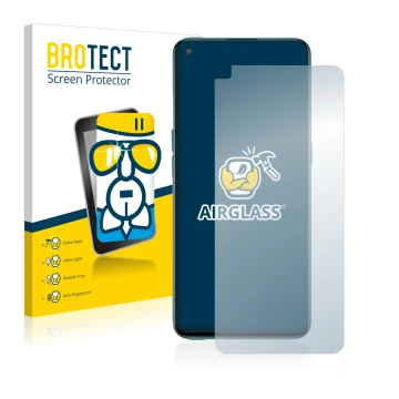 Vorderseite einer Produktverpackung mit dem Markenlogo BROTECT. Daneben ist das Gerät OnePlus Nord CE 5G mit dem zugehörigen D