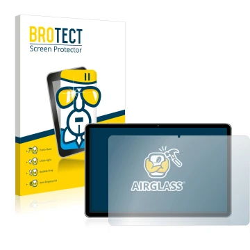 Vorderseite einer Produktverpackung mit dem Markenlogo BROTECT. Daneben ist das Gerät Huawei MatePad 11 (2021) mit dem zugehör