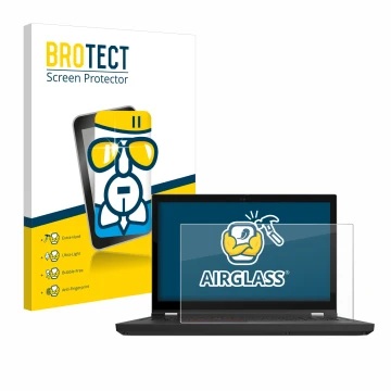 Vorderseite einer Produktverpackung mit dem Markenlogo BROTECT. Daneben ist das Gerät Lenovo ThinkPad P15 Gen 2 mit dem zugehö