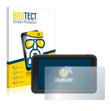 Vorderseite einer Produktverpackung mit dem Markenlogo BROTECT. Daneben ist das Gerät Desview R5 5.5