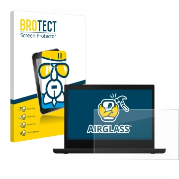 Vorderseite einer Produktverpackung mit dem Markenlogo BROTECT. Daneben ist das Gerät Lenovo ThinkPad L14 Gen 2 mit dem zugehö