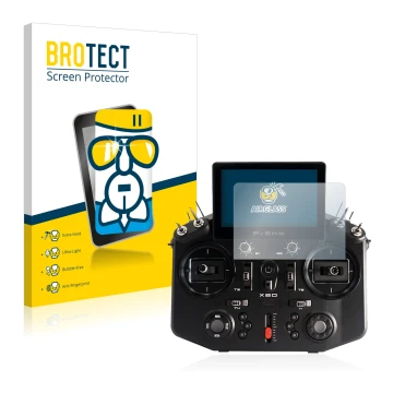 Vorderseite einer Produktverpackung mit dem Markenlogo BROTECT. Daneben ist das Gerät FrSky Tandem X20 mit dem zugehörigen Dis