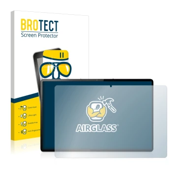 Vorderseite einer Produktverpackung mit dem Markenlogo BROTECT. Daneben ist das Gerät Lenovo Tab P12 Pro mit dem zugehörigen D