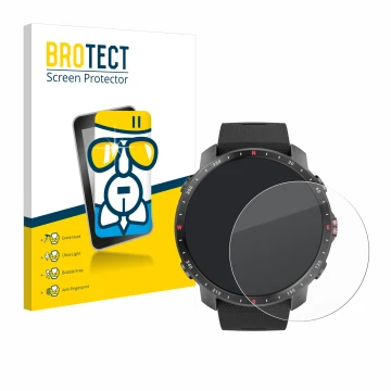 Vorderseite einer Produktverpackung mit dem Markenlogo BROTECT. Daneben ist das Gerät Polar Grit X Pro mit dem zugehörigen Dis