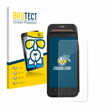 Vorderseite einer Produktverpackung mit dem Markenlogo BROTECT. Daneben ist das Gerät ingenico Axium DX8000 mit dem zugehörige