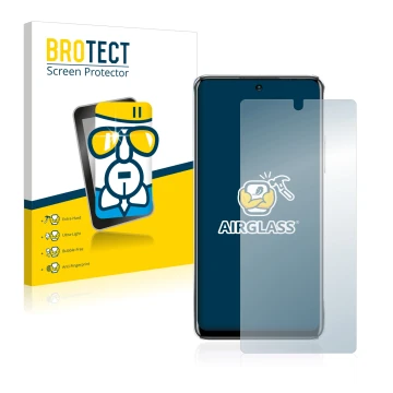 Vorderseite einer Produktverpackung mit dem Markenlogo BROTECT. Daneben ist das Gerät Infinix Note 11 Pro mit dem zugehörigen 