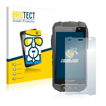 Vorderseite einer Produktverpackung mit dem Markenlogo BROTECT. Daneben ist das Gerät i.safe MOBILE IS530.2 mit dem zugehörige