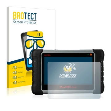 Vorderseite einer Produktverpackung mit dem Markenlogo BROTECT. Daneben ist das Gerät Autel MaxiPRO MP808TS mit dem zugehörige