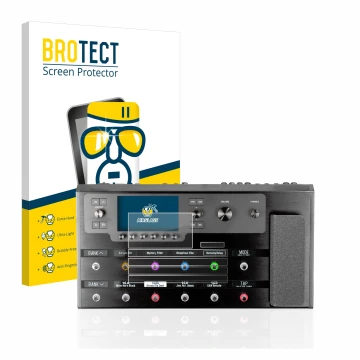 Vorderseite einer Produktverpackung mit dem Markenlogo BROTECT. Daneben ist das Gerät Line 6 Helix Floor mit dem zugehörigen D