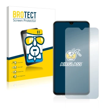 Vorderseite einer Produktverpackung mit dem Markenlogo BROTECT. Daneben ist das Gerät Samsung Galaxy M33 mit dem zugehörigen D