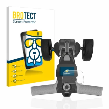 Vorderseite einer Produktverpackung mit dem Markenlogo BROTECT. Daneben ist das Gerät PowaKaddy FX5 2.8