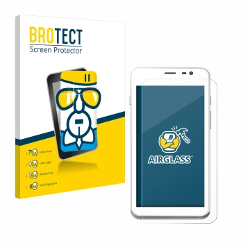 Vorderseite einer Produktverpackung mit dem Markenlogo BROTECT. Daneben ist das Gerät Pax A77 mit dem zugehörigen Displayschut