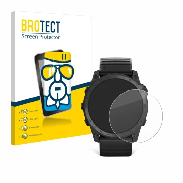 Vorderseite einer Produktverpackung mit dem Markenlogo BROTECT. Daneben ist das Gerät Garmin Tactix 7 Pro Ballistics mit dem z