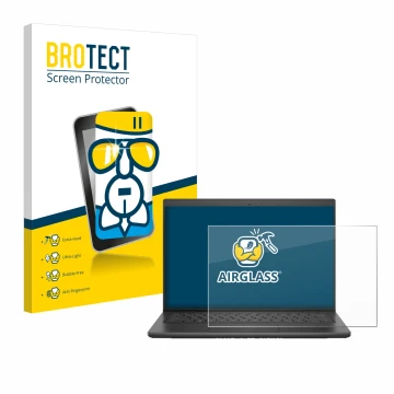 Vorderseite einer Produktverpackung mit dem Markenlogo BROTECT. Daneben ist das Gerät Dell Latitude 3420 mit dem zugehörigen D