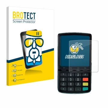 Vorderseite einer Produktverpackung mit dem Markenlogo BROTECT. Daneben ist das Gerät ingenico Link/2500 mit dem zugehörigen D