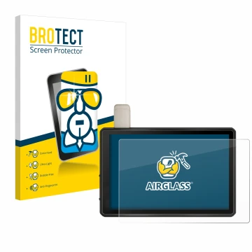 Vorderseite einer Produktverpackung mit dem Markenlogo BROTECT. Daneben ist das Gerät Garmin Tread Overland Edition 8