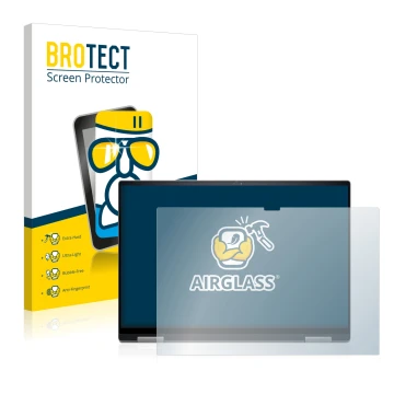 Vorderseite einer Produktverpackung mit dem Markenlogo BROTECT. Daneben ist das Gerät Dell Inspiron 16 7620 2-in-1 mit dem zug