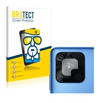 Vorderseite einer Produktverpackung mit dem Markenlogo BROTECT. Daneben ist das Gerät Xiaomi Redmi 10C (NUR Kameraschutz) mit 