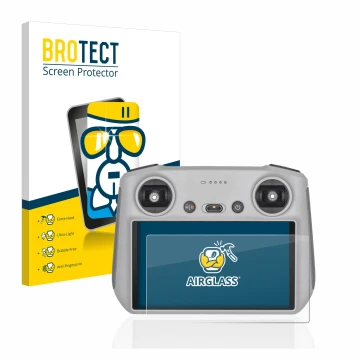 Vorderseite einer Produktverpackung mit dem Markenlogo BROTECT. Daneben ist das Gerät DJI RC Controller mit dem zugehörigen Di