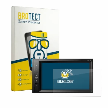 Vorderseite einer Produktverpackung mit dem Markenlogo BROTECT. Daneben ist das Gerät Pioneer AVH-A240DAB mit dem zugehörigen 