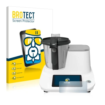 Vorderseite einer Produktverpackung mit dem Markenlogo BROTECT. Daneben ist das Gerät Moulinex Click&Cook HF5061 mit dem zugeh