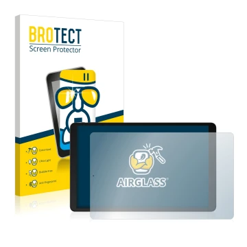 Vorderseite einer Produktverpackung mit dem Markenlogo BROTECT. Daneben ist das Gerät Odys Space One 10 LTE mit dem zugehörige