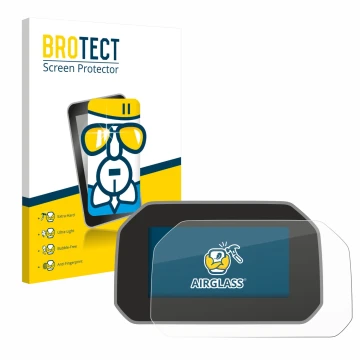 Vorderseite einer Produktverpackung mit dem Markenlogo BROTECT. Daneben ist das Gerät BMW R 1250 GS Adventure Connectivity TFT