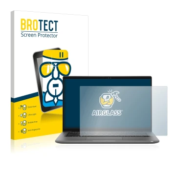 Vorderseite einer Produktverpackung mit dem Markenlogo BROTECT. Daneben ist das Gerät Dell Latitude 14 7430 mit dem zugehörige