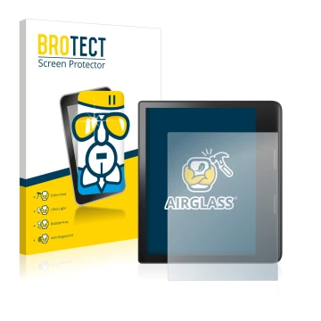 Vorderseite einer Produktverpackung mit dem Markenlogo BROTECT. Daneben ist das Gerät Tolino Epos 3 mit dem zugehörigen Displa