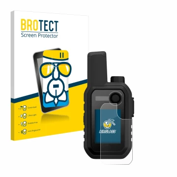 Vorderseite einer Produktverpackung mit dem Markenlogo BROTECT. Daneben ist das Gerät Garmin Alpha 10 K mit dem zugehörigen Di