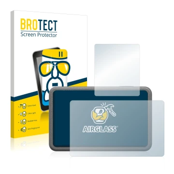 Vorderseite einer Produktverpackung mit dem Markenlogo BROTECT. Daneben ist das Gerät DJI Osmo Action 3 mit dem zugehörigen Di