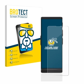 Vorderseite einer Produktverpackung mit dem Markenlogo BROTECT. Daneben ist das Gerät Vasco Translator V4 mit dem zugehörigen 