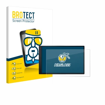 Vorderseite einer Produktverpackung mit dem Markenlogo BROTECT. Daneben ist das Gerät Garmin DriveSmart 86 mit dem zugehörigen