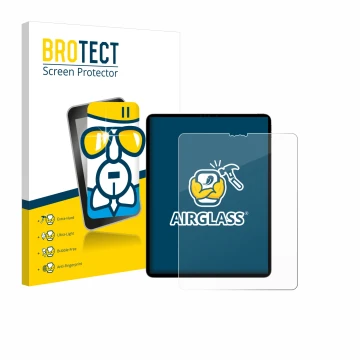 Vorderseite einer Produktverpackung mit dem Markenlogo BROTECT. Daneben ist das Gerät Apple iPad Pro 12.9