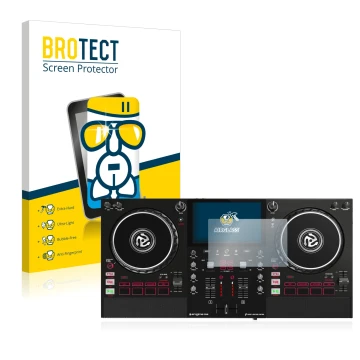 Vorderseite einer Produktverpackung mit dem Markenlogo BROTECT. Daneben ist das Gerät Numark Mixstream Pro mit dem zugehörigen