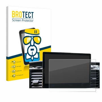 Vorderseite einer Produktverpackung mit dem Markenlogo BROTECT. Daneben ist das Gerät Ford Transit SYNC 4 mit dem zugehörigen 