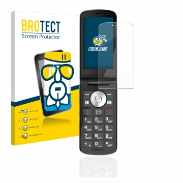 Vorderseite einer Produktverpackung mit dem Markenlogo BROTECT. Daneben ist das Gerät Emporia TOUCHsmart.2 mit dem zugehörigen