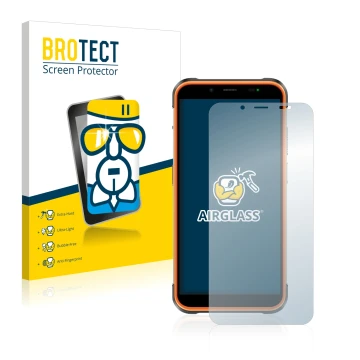 Vorderseite einer Produktverpackung mit dem Markenlogo BROTECT. Daneben ist das Gerät Ulefone Power Armor 16 Pro mit dem zugeh