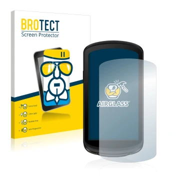 Vorderseite einer Produktverpackung mit dem Markenlogo BROTECT. Daneben ist das Gerät Garmin Edge 1040 Solar mit dem zugehörig